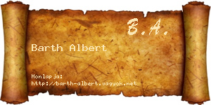 Barth Albert névjegykártya