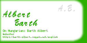 albert barth business card